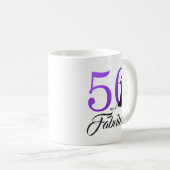 50 en prachtig paars folie 50e verjaardag koffiemok (Voorkant rechts)