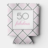 50 en prachtig roze verjaardag blikjeskoeler (Voorkant)