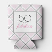 50 en prachtig roze verjaardag blikjeskoeler (Achterkant)