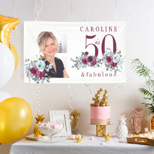 50 en prachtige bloem foto 50ste verlichting feest spandoek
