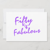 50 en prachtige Paarse 50ste verjaardag Kaart (Achterkant)