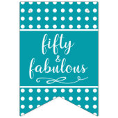 50 en prachtige turquoise witte Stippen Vlaggetjes (Tweede vlag)