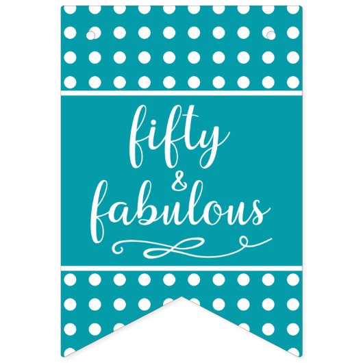 50 en prachtige turquoise witte Stippen Vlaggetjes (Tweede vlag)