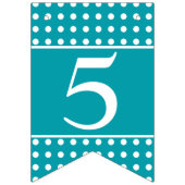 50 en prachtige turquoise witte Stippen Vlaggetjes (Derde vlag)