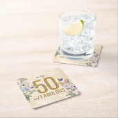 50 en prachtige wilde bloemen kartonnen onderzetters (Insitu)