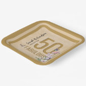 50 en prachtige wilde bloemen papieren bordje (Gebogen)