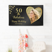 50 en prachtige zwart gouden foto spandoek (Insitu)