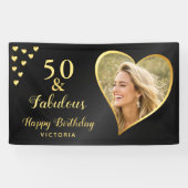 50 en prachtige zwart gouden foto spandoek (Horizontaal)