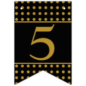 50 en prachtige zwart gouden Stippen Vlaggetjes (Derde vlag)