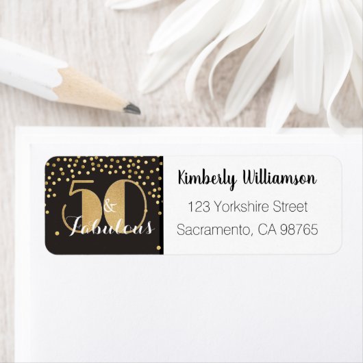 50 en Uitstekend Goud Gepersonaliseerd Terugkeerad Etiket (Insitu)