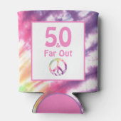 50 en ver uit Cool Groovy Tie Dye 50e verjaardag Blikjeskoeler (Achterkant)