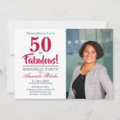 50 en verbluffend! Foto 50th Birthday Party Invite Kaart (Voorkant)