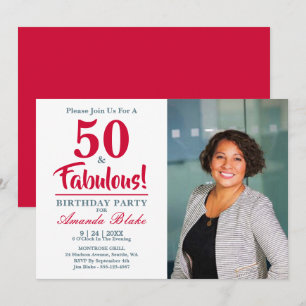50 en verbluffend! Foto 50th Birthday Party Invite Kaart