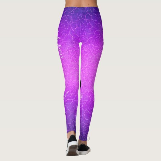 50 en verbluffend gesternte Paarse metalen Leggings (Achterkant)