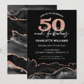 50 en verbluffend glitter Roos Gold 50e verjaardag Kaart (Voorkant / Achterkant)