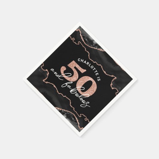 50 en verbluffend glitter Roos Gold 50e verjaardag Servet (Hoek)