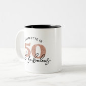 50 en verbluffend glitter Roos Gold 50e verjaardag Tweekleurige Koffiemok (Voorkant links)