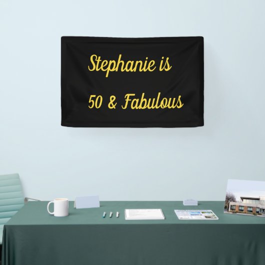 50 en verbluffend gouden gouden gouden gouden goud spandoek (Beurs)