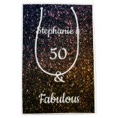 50 en verbluffend goudglitter (gouden gouden goude medium cadeauzakje (Voorkant)