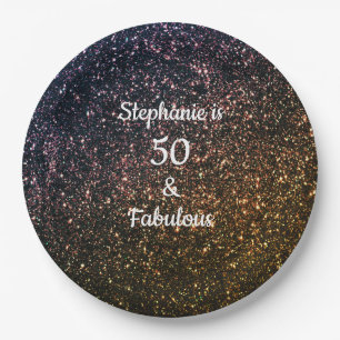 50 en verbluffend goudglitter (gouden gouden goude papieren bordje