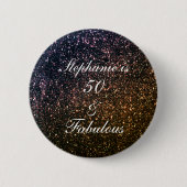 50 en verbluffend goudglitter (gouden gouden goude ronde button 5,7 cm (Voorkant)