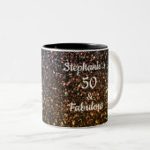 50 en verbluffend goudglitter (gouden gouden goude tweekleurige koffiemok (Voorkant rechts)