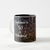 50 en verbluffend goudglitter (gouden gouden goude tweekleurige koffiemok (Voorkant links)