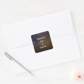 50 en verbluffend goudglitter (gouden gouden goude vierkante sticker (Envelop)