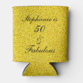 50 en verbluffend goudglittercadeautje met gouden blikjeskoeler (Voorkant)