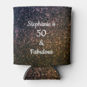 50 en verbluffend goudzwart glitter-koel blikjeskoeler (Voorkant)
