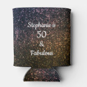 50 en verbluffend goudzwart glitter-koel blikjeskoeler (Achterkant)