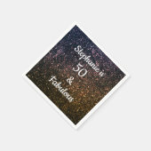 50 en verbluffend goudzwart glitter-koel servet (Hoek)