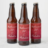 50 en verbluffend oranjewitte glitter bier etiket (Flessen)
