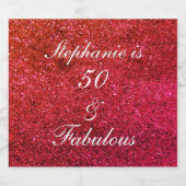 50 en verbluffend oranjewitte glitter bier etiket (Enkel label)