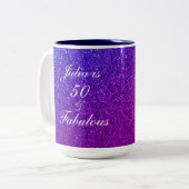 50 en verbluffend Paars bruinglitter ombre Tweekleurige Koffiemok (Voorkant links)