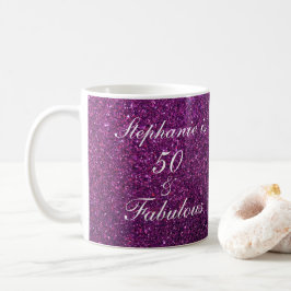 50. en verbluffend Paars glitter ombre chic Koffiemok