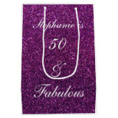 50. en verbluffend Paars glitter ombre chic Medium Cadeauzakje (Achterkant)