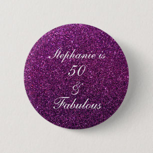 50. en verbluffend Paars glitter ombre chic Ronde Button 5,7 Cm