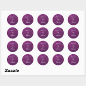 50. en verbluffend Paars glitter ombre chic Ronde Sticker (Vel)