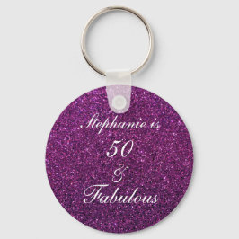 50. en verbluffend Paars glitter ombre chic Sleutelhanger