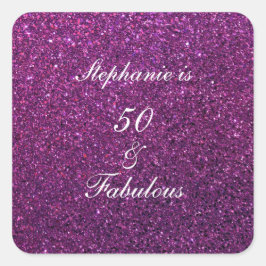 50. en verbluffend Paars glitter ombre chic Vierkante Sticker