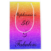 50 en verbluffend Paars glitter op zaterdag Medium Cadeauzakje (Voorkant)