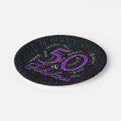 50 en verbluffend Paars zwarte legant Papieren Bordje (Gekanteld)