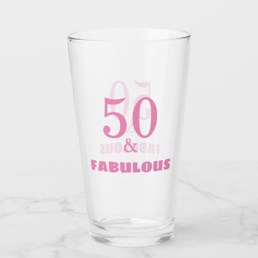 50 en verbluffend roze, stijlvolle bruidsschat van glas (Achterkant)