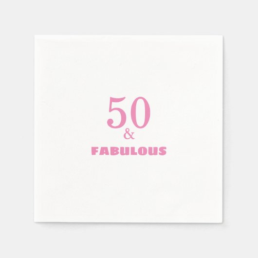 50 en verbluffend roze, stijlvolle feestdag servet (Voorkant)