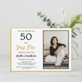 50 en zeer fijne 50ste verjaardagsfeest kaart (Staand voorkant)