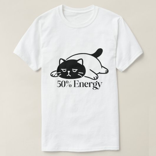 50% Energy Funny Low Battery Mood Design T-shirt (Design voorkant)