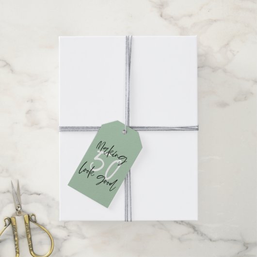 50 er goed uit laten zien verjaardag dank je cadeaulabel (Met Touw)
