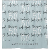 50 er goed uitzien chique verjaardagsfeest douchegordijn (Voorkant)