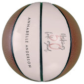 50 er goed uitzien, roze glitter verjaardag basketbal (Verticaal)